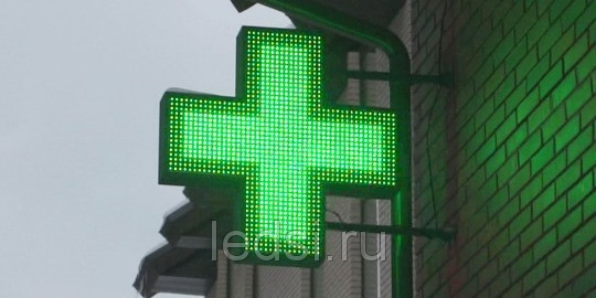 Светодиодный крест зеленый