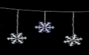 Светодиодная бахрома "Снежинка", 2.5 х 0.5/0.3 метра (белый, синий)