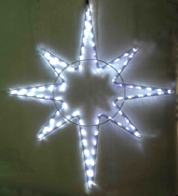 Светодиодная 8-ми конечная звезда, 220 вольт, 15 ватт, высота 1 метр, цвет белый 