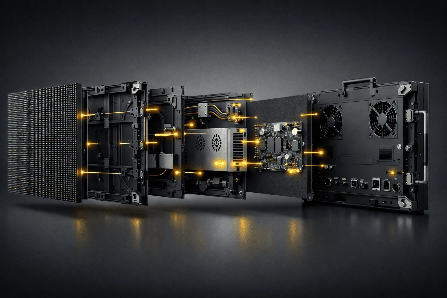 Комплектующие для производства светодиодных строк и экранов